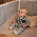 Dirkje Baby Boys Long Sleeve Henley T-Shirt - Navy/Cream