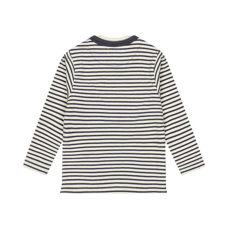 Dirkje Baby Boys Long Sleeve Henley T-Shirt - Navy/Cream