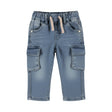 Dirkje Baby Boys Tapered-Fit Cargo Jeans - Mid Denim