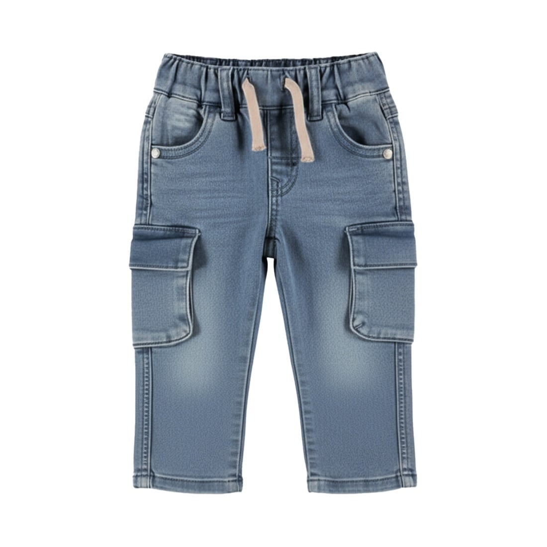 Dirkje Baby Boys Tapered-Fit Cargo Jeans - Mid Denim