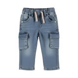 Dirkje Baby Boys Tapered-Fit Cargo Jeans - Mid Denim