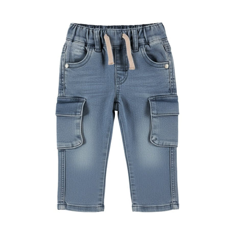 Dirkje Baby Boys Tapered-Fit Cargo Jeans - Mid Denim