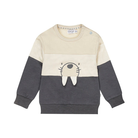 Dirkje Baby Boys Three-Tone Block Crew Sweater - Navy/Cream