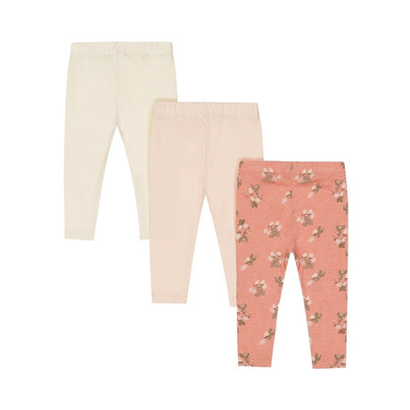 Dirkje Baby Girls 3 Pack Leggings - Off White/Pink