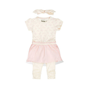 Dirkje Baby Girls 3-Piece Dress & Leggings Set - Soft Pink