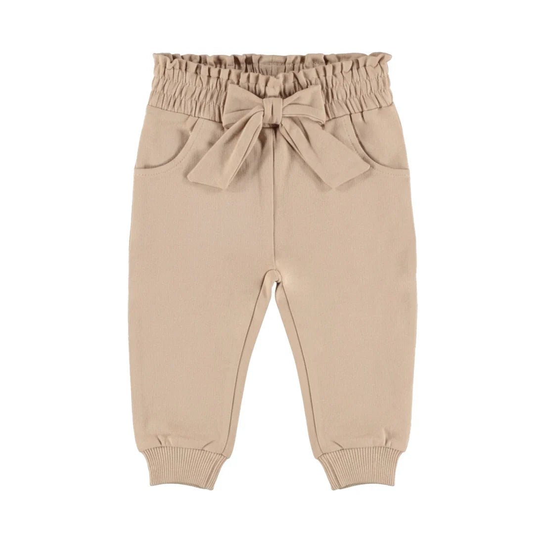 Dirkje Baby Girls Elastic Waist Joggers - Light Taupe