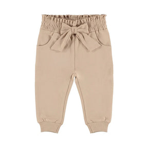 Dirkje Baby Girls Elastic Waist Joggers - Light Taupe