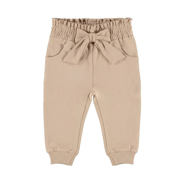 Dirkje Baby Girls Elastic Waist Joggers - Light Taupe