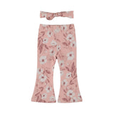 Dirkje Baby Girls Flared Leggings & Headband Set - Misty Rose