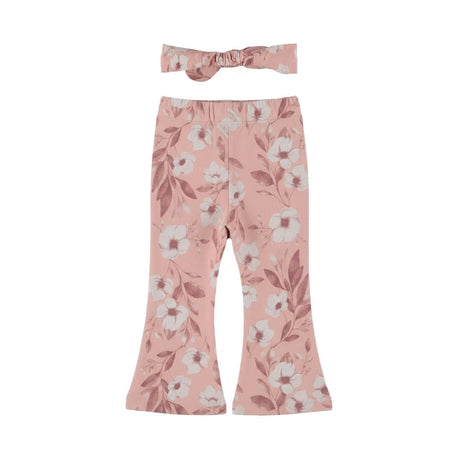 Dirkje Baby Girls Flared Leggings & Headband Set - Misty Rose