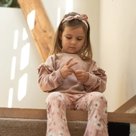 Dirkje Baby Girls Flared Leggings & Headband Set - Misty Rose