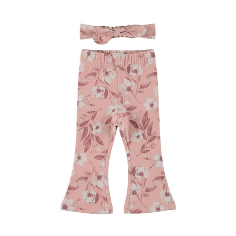 Dirkje Baby Girls Flared Leggings & Headband Set - Misty Rose