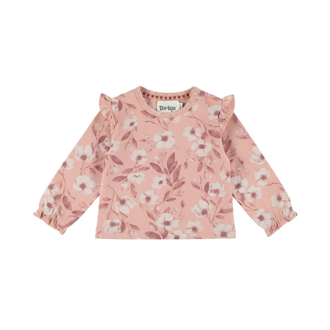 Dirkje Baby Girls Ruffle Long Sleeve Top - Misty Rose