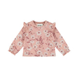 Dirkje Baby Girls Ruffle Long Sleeve Top - Misty Rose