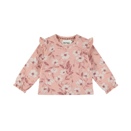 Dirkje Baby Girls Ruffle Long Sleeve Top - Misty Rose