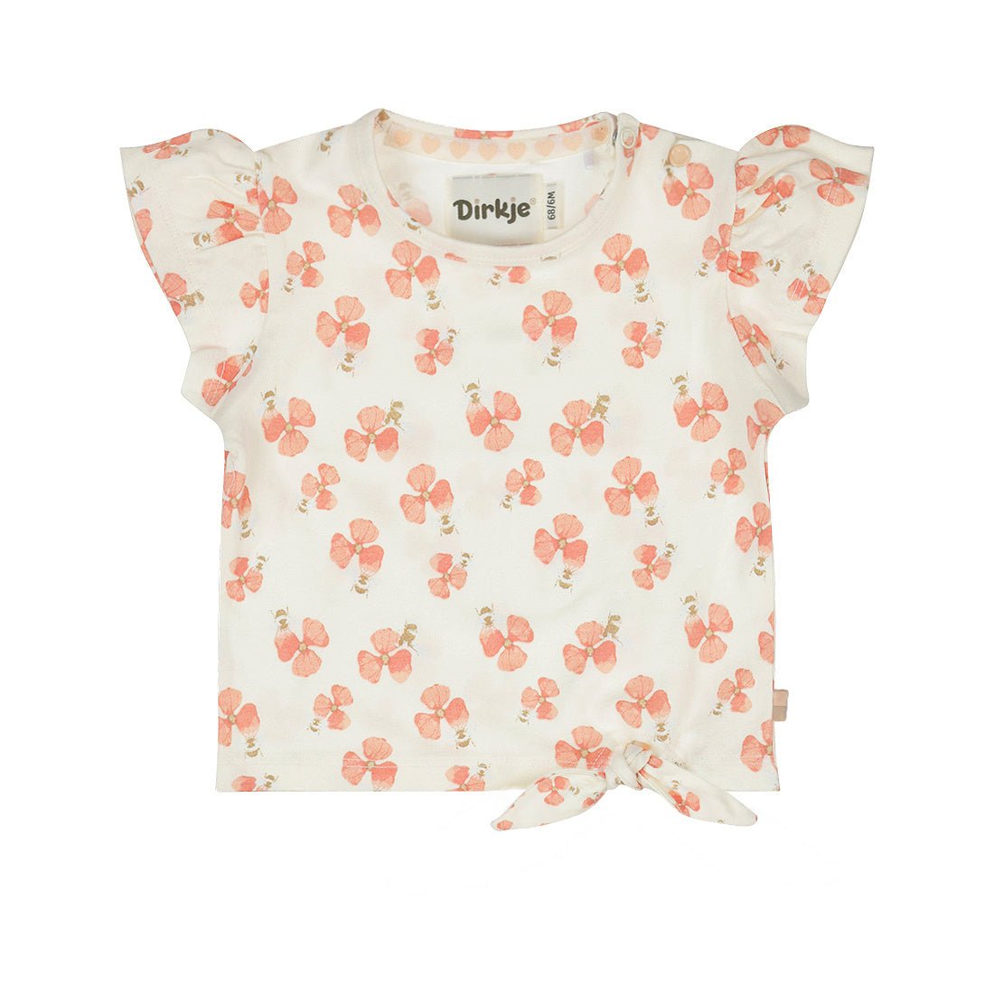 Dirkje Baby Girls Ruffle Sleeve Tie Front T-Shirt - A&M Clothing & Shoes