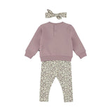 Dirkje Baby Girls Sweater & Leggings 3-Piece Set - Elderberry