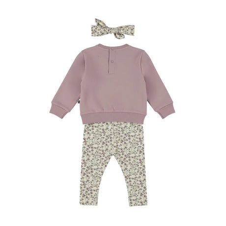 Dirkje Baby Girls Sweater & Leggings 3-Piece Set - Elderberry