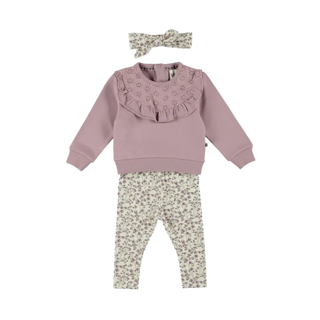 Dirkje Baby Girls Sweater & Leggings 3-Piece Set - Elderberry