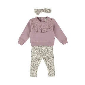 Dirkje Baby Girls Sweater & Leggings 3-Piece Set - Elderberry