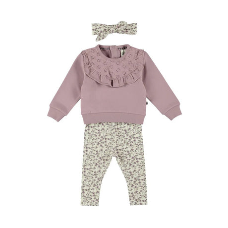 Dirkje Baby Girls Sweater & Leggings 3-Piece Set - Elderberry