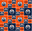 Edmonton Oilers 100% Cotton Licensed Fabric Geometric - A&M Clothing & Shoes Westlock