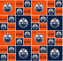 Edmonton Oilers 100% Cotton Licensed Fabric Geometric - Oilers 020