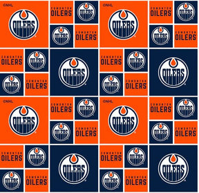 Edmonton Oilers 100% Cotton Licensed Fabric Geometric - Oilers 020