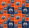 Edmonton Oilers 100% Cotton Licensed Fabric Geometric - A&M Clothing & Shoes Westlock