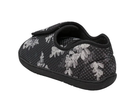 Foamtreads Women's Nurse Slippers - Black Flower