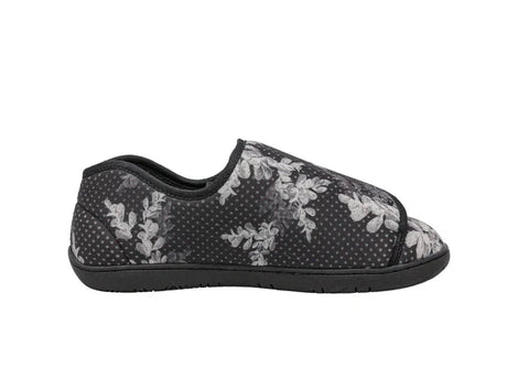 Foamtreads Women's Nurse Slippers - Black Flower