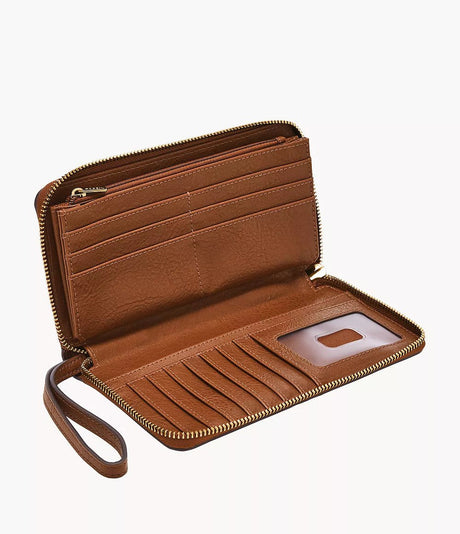 Fossil Women's Liza Zip Around Clutch - Brown