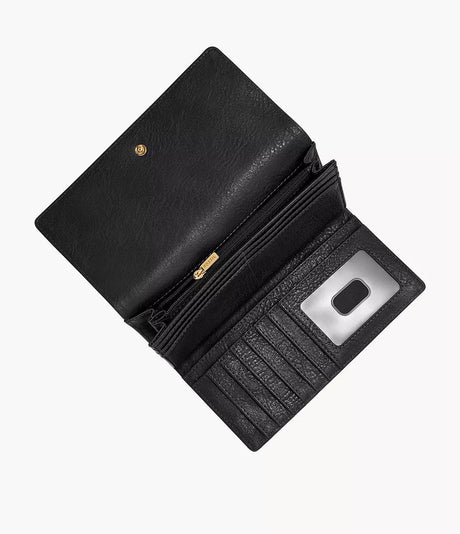Fossil Women's Logan RFID Flap Clutch - Black