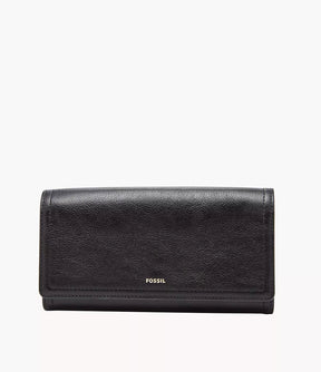 Fossil Women's Logan RFID Flap Clutch - Black