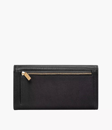 Fossil Women's Logan RFID Flap Clutch - Black