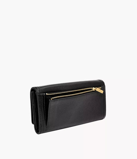 Fossil Women's Logan RFID Flap Clutch - Black