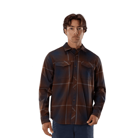 Fox Men's Survivalist Fire Flannel LS Shirt - Dark Brown