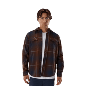 Fox Men's Survivalist Fire Flannel LS Shirt - Dark Brown