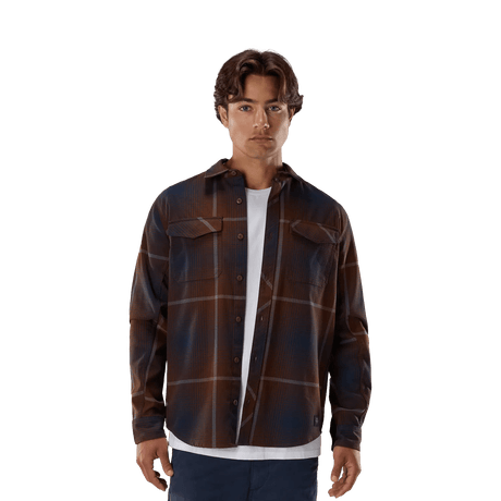 Fox Men's Survivalist Fire Flannel LS Shirt - Dark Brown
