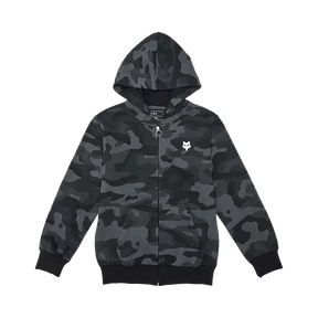 Fox Youth Boys Fox Head Camo Fleece Zip Hoodie - Black Camo