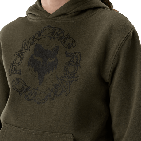 Fox Youth Boys Slowburn Fleece Pullover Hoodie - Olive Green