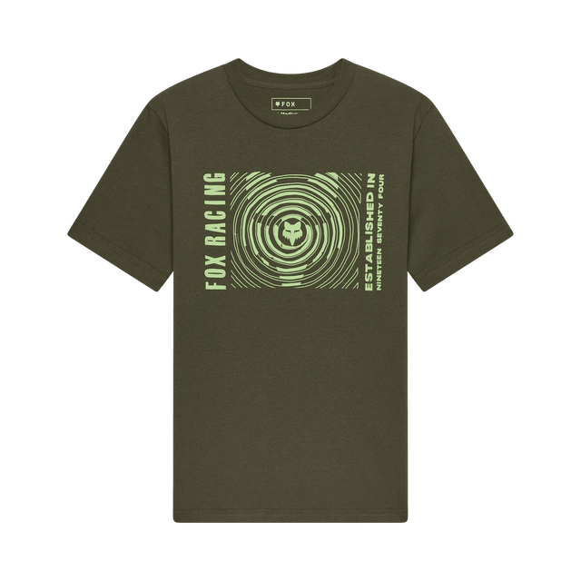 Fox Youth Boys Warped Short Sleeve T-Shirt - Dark Green
