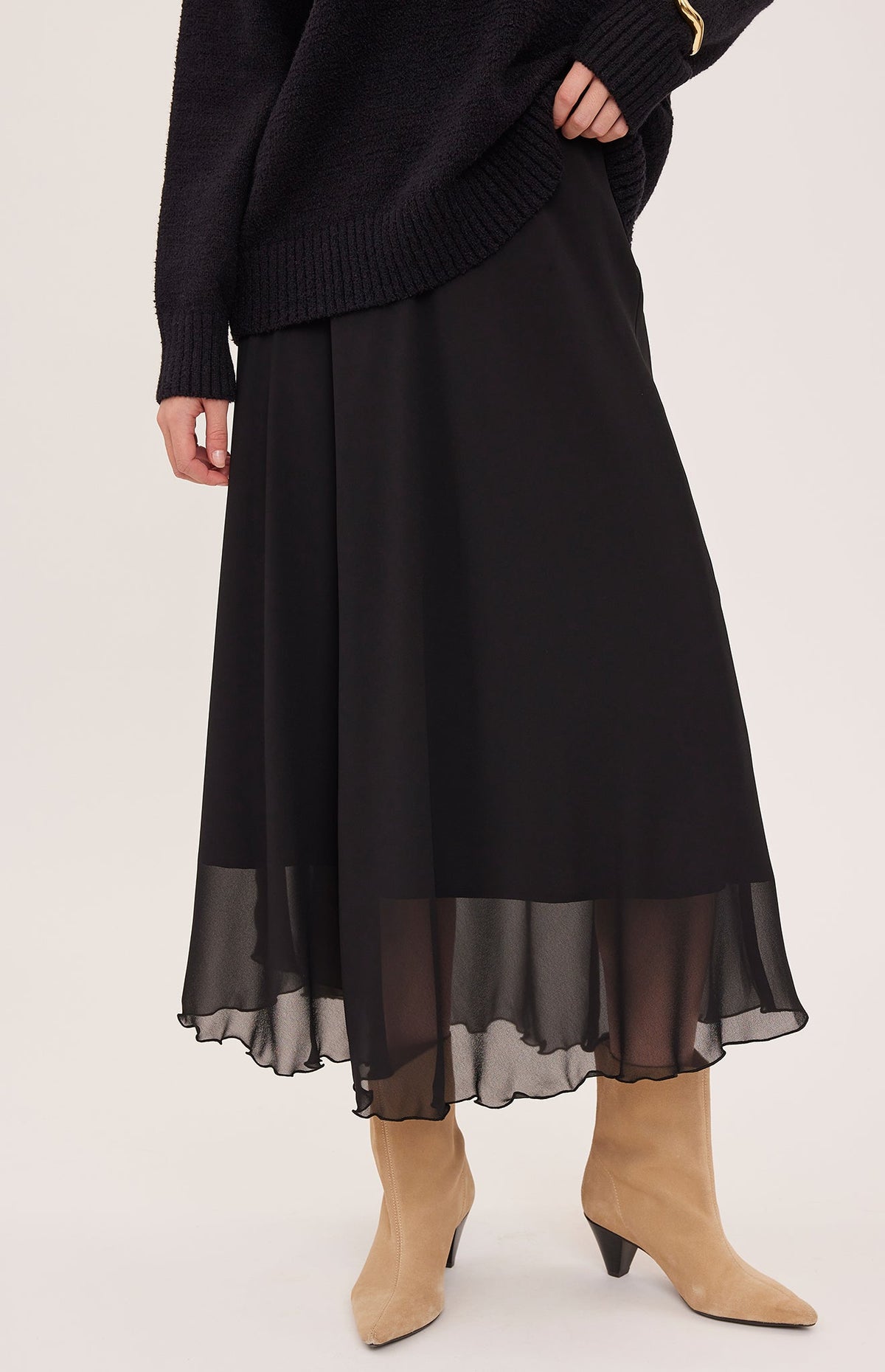 Gentle Fawn Women's Arianna Sheer Skirt - Black