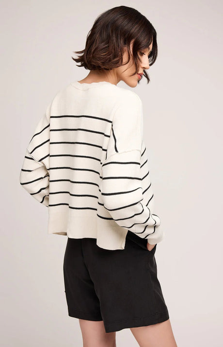 Gentle Fawn Women's Echo Crew Sweater - Cream/Black Stripe