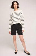 Gentle Fawn Women's Echo Crew Sweater - Cream/Black Stripe