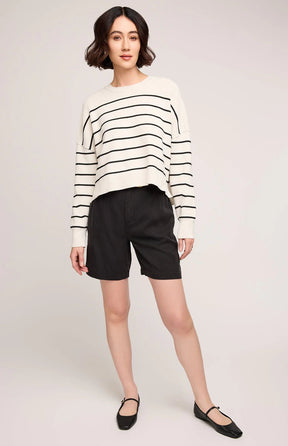 Gentle Fawn Women's Echo Crew Sweater - Cream/Black Stripe