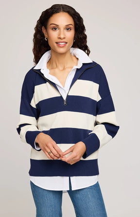 Gentle Fawn Women's Idris Long Sleeve Top - Navy Stripe