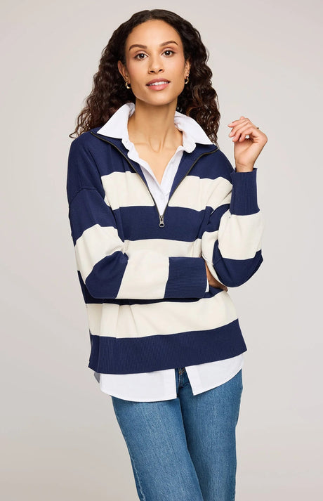 Gentle Fawn Women's Idris Long Sleeve Top - Navy Stripe