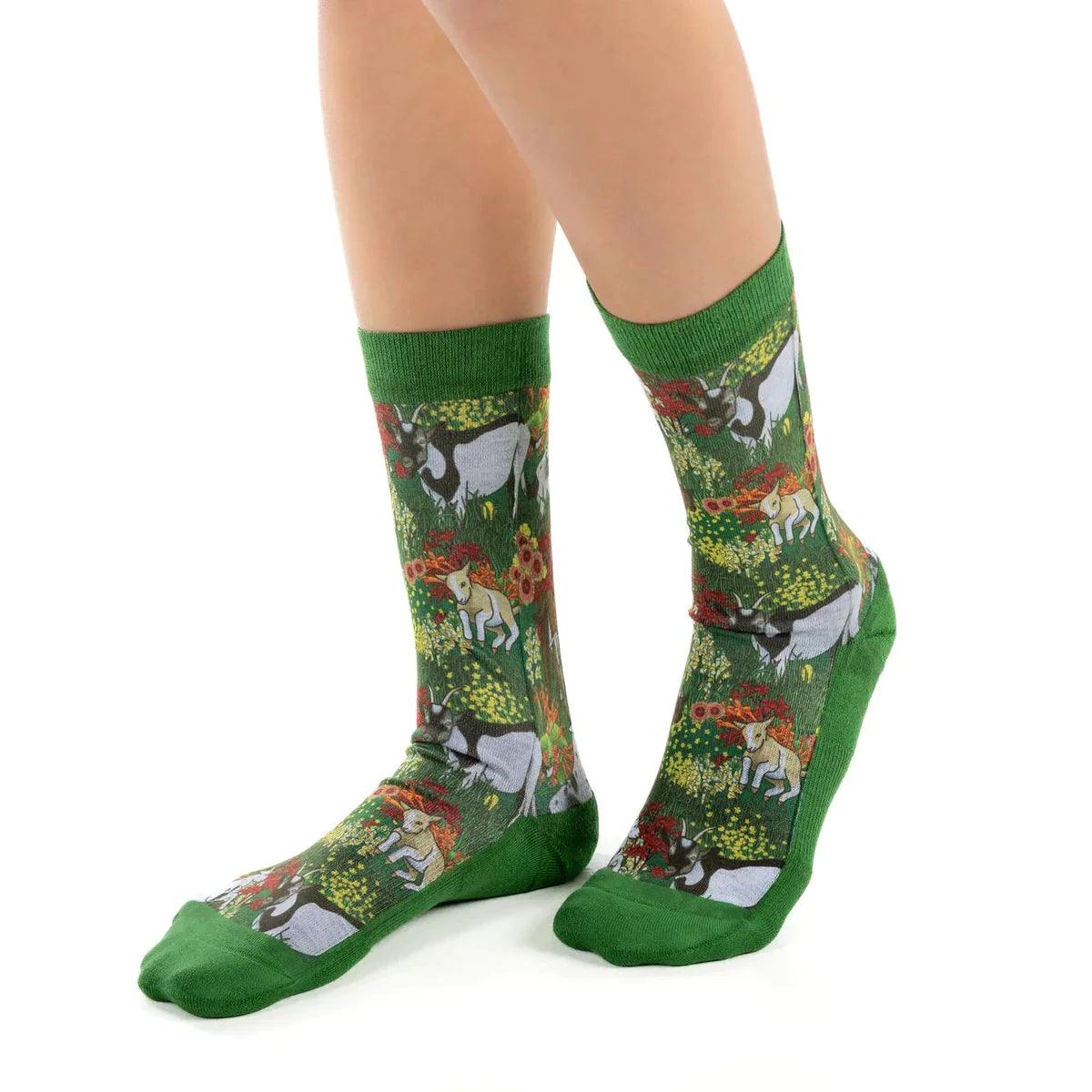 Good Luck Sock Floral Goats - A&M Clothing & Shoes