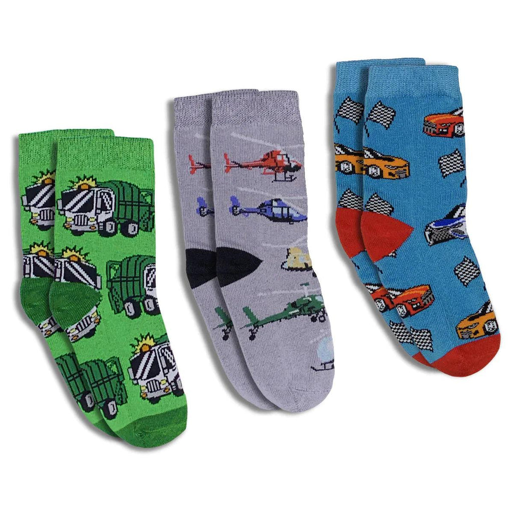 Good Luck Sock Truck Helicoper Car Kids - Good Luck Sock - A&M Clothing & Shoes - Westlock AB